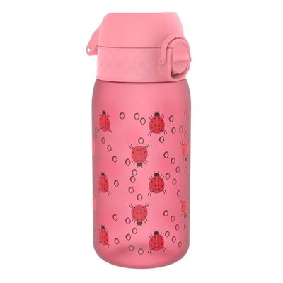 ION8 Kinder Waterfles, 350 ml/12 oz, Lekvrij, Makkelijk te Openen, Veilige Vergrendeling, Vaatwasserbestendig, BPA-vrij, Draaghendel, Makkelijk Schoon te Maken, Geurvrij, Lady Bug Ontwerp Drinkfles