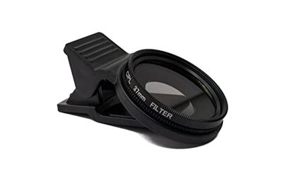 SYSTEM-S Filtro CPL de 37 mm con Clip para Smartphones en Color Negro