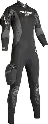 Cressi Ice Lady, Muta Semistagna Monopezzo in Premium Neoprene 7mm, Nero/Grigio, M/3