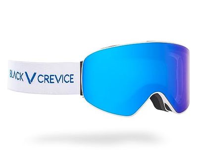 Black Crevice Skibril, met cilindrische glazen, wit/blauw revo