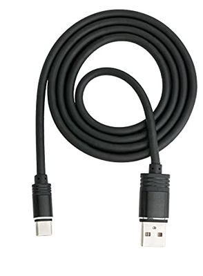 System-S USB 3.1 kabel 1 m type C stekker naar 2.0 type A stekker van TPE in zwart
