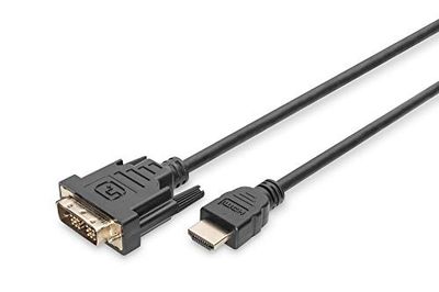 Digitus 2m, HDMI/DVI-D Black, 2.0 m, Full HD - HDMI - Tipo A -> DVI 18+1 - HW