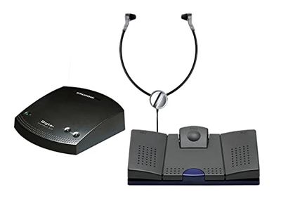 Digta Transcription Premium Kit 568 (KDC5672-12), Soundbox 830, Auriculares y Interruptor de pie, Incluye Software de Dictado