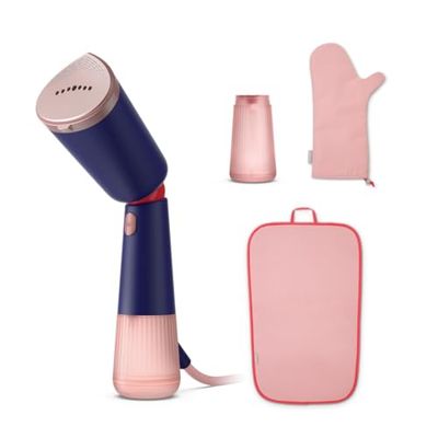 Vaporizador de mano Philips Serie 5000 - Potente 1400 W, Vapor continuo, Dos depósitos de agua, Calentamiento rápido en 35 s, Ajustes Eco y Max, Suela de metal, Azul marino (STH5030/20)