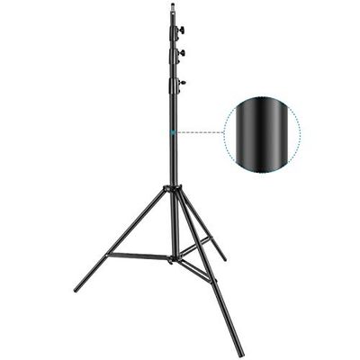 Neewer Soporte de Luz de Aluminio Soporte para Trípode de Fotografía Ajustable de 4 m con Cojín de Resorte Incorporado y Tornillo de 1/4 "para Luz LED de Cámara DSLR Carga Máxima: 10 kg - Negro