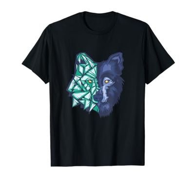 Awesome Wolf Outdoors Gift Geometric Lupi Maglietta