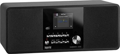 Imperial DABMAN i200 Internet/Dab+ Radio (Sonido estéreo, Radio por Internet/Dab+/Dab/FM, WiFi, LAN, Entrada Auxiliar, Salida de línea, Salida de Auriculares, Spotify) Negro, 32 x 13,5 x 11 cm
