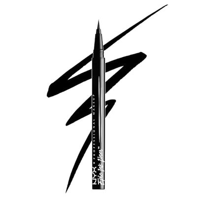 NYX Professional Makeup Delineador de olhos Epic Ink Liner, ponta do pincel, resistente à água, fórmula vegana, preto