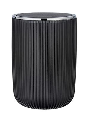 WENKO Poubelle avec couvercle basculant Agropoli L gris 5,5 litres | Pour salle de bain | Poubelle en plastique de haute qualité | Surface structurée | Sans BPA | 19 x 27 cm | Gris givré