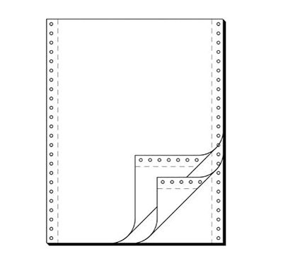 SIGEL 32243 Listing Paper, 12" x 240 mm, 3-part, 60/53/57 gsm, vp's, blank, 600 sets