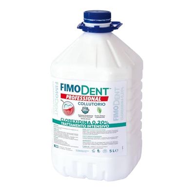 Fimodent Collutorio- Clorexidina 0,20% con SPDD (Sistema Protezione Discromie Dentali) e gradevole gusto menta - Trattamento antiplacca e antibatterico prolungato - 5000mL con dispenser.