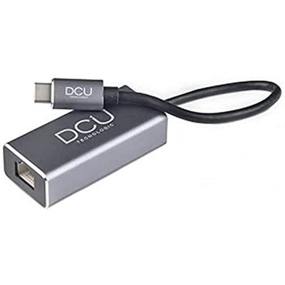 Dcu Tecnologic Adattatore Usb Type-C Connettore Gigabit Ethernet Da Usb C A Rj45 Cavo Adattatore Internet 1000 Mbps Lunghezza: 0,20 M Grigio