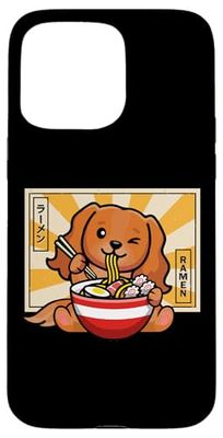 Funny Kawaii Ramen Kids Ruby Cavalier Spaniel Dog Lover Coque pour iPhone 15 Pro Max