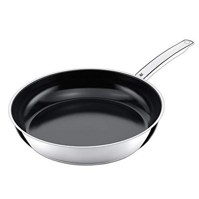 WMF Durado Poêle à frire induction 32 cm, revêtement en acier inoxydable Cromargan, revêtement en céramique, passe au four