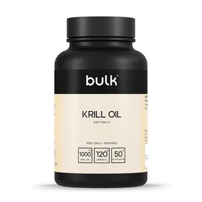 Bulk Omega-3 de Aceite de Krill en cápsulas blandas de 500 mg, 500 mg, 180 Cápsulas blandas, 180 Dosis