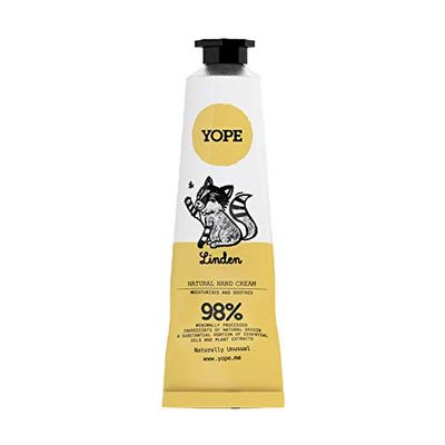 YOPE Natural Hand Cream | Organic Argan, Coconut, Olive Oil | Vitamin E | Shea Butter | Chamomile Extract |Flax Seeds Extract | Against Free Radicals| Moisturising | Linden 50ml