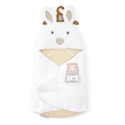 DouDOU I COMPAGNIE - przytulny królik gniazdo anioła HAPPY WILD - Pluszowy materiał Beżowy & Biały - Na fotelik samochodowy, Cosi, wózek dziecięcy - 0-6 miesięcy - 69 cm - Prezent urodzinowy - DC4041