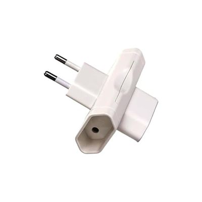 Adaptateur Secteur à 3 Voies, Couleur Blanche, entrée pour Prises européennes, idéal pour connecter Plusieurs appareils à la Maison ou en Voyage.