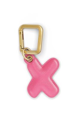 UNTAGS - Bedelletter X - Materiaal met lederen effect - Inclusief gouden metalen gesp - Roze