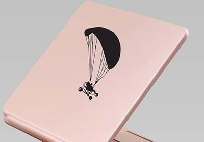 Powered Paragliding Parachute Fun Bumper Window Vinyl Art Sticker 9.9CM x 15.7CM
