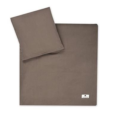 Julius Zöllner Oeko-Tex - Ropa de Cama Infantil de Muselina de 80 x 80 + 35 x 40 cm, 2 Piezas de Funda nórdica y Funda de Almohada, 100% Muselina de algodón, con Cremallera, estándar 100 de Öko-Tex,