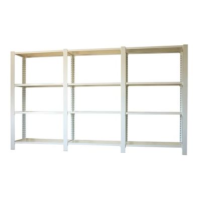 Simon Rack Librería Estanteria Oficina, 3 Módulos, 1500x2700x400 mm, 4 Alturas, Bandeja Madera, Estilo Industrial, Metálicas, Blanco - Officlick
