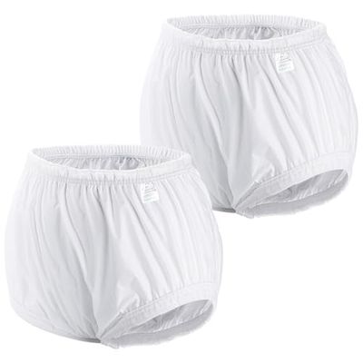 Carer 2 Pièces Couvre-Couches pour Adultes pour Incontinence Sous-Vêtements Imperméables Antifuites Lavables Réutilisables Unisexes Blancs Taille 3XL