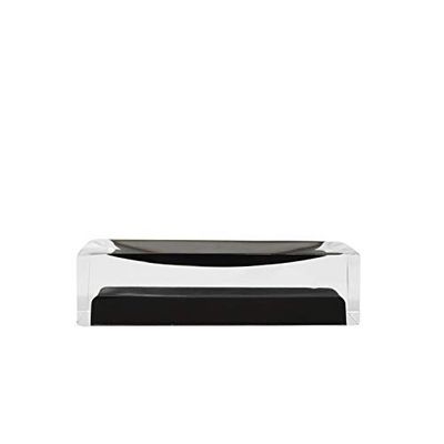 GRUND z22280310 Cube Porte-Savon 11 x 7 x 3 cm Noir Accessoires, Céramique, 11 x 7 x 3 cm