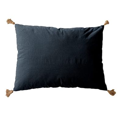 ED Enjoy Home - Cuscino con 4 pompon in iuta, 40 x 70 cm, grigio scuro, 2007GRFCJT050070, 50 x 70 cm