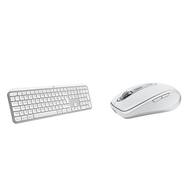 Logitech MX Keys S Clavier sans Fil Rechargeable USB C, Clavier Silencieux, Rétroéclairé MX Anywhere 3S Souris sans Fil Silencieuse, Compacte, Défilement Rapide, Suivi Toute Surface en 8K DPI