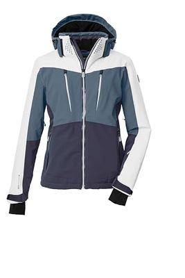 Killtec Giacca da sci da donna, con cappuccio rimovibile, paraneve e ventilazione avambraccio, KSW 43 WMN SKI JCKT, colore blu tortora, 40, 43422-000