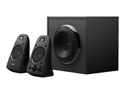 Logitech Z623 Système de Haut-Parleurs 2.1, Certifié THX, Dolby & DTS, 400 Watts en Puissance, Multi-Dispositifs, Entrées Audio 3,5 mm et RCA, Commandes Intégrées, Prise EU, PC/PS4/Xbox/TV/Smartphone
