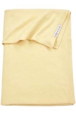 Meyco Baby Knit Basic Couverture tricotée pour bébé (Couverture en Coton Respirant et Doux, Entretien Facile, Lavable en Machine, Accessoire bébé de Haute qualité, Dimensions : 75 x 100 cm), Jaune