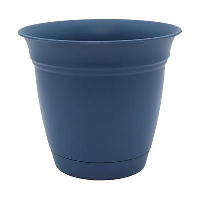 The HC Companies Pot de Fleurs en Plastique, Bleu Ardoise, 25,4 cm
