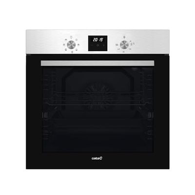 Cata Horno Multifunción Digital MDS 8007 X con 7 Funciones. Diplay Digital. Capacidad 80 L. Puerta Panorámica Full Glass. Iluminación Interior. Acabado en Inox y Cristal Negro