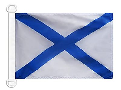 AZ FLAG Flaga żeglarska Rosja Wojenna 45x30cm - Flaga rosyjskiej łodzi wojskowej 30 x 45 cm