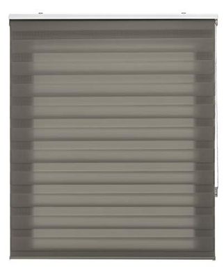 Blindecor | Estor Enrollable Noche y Día a Medida | Doble Capa | Color Gris Antracita | 95 x 180 cm (Ancho por Alto) Tamaño de la Tela 92 x 175 cm | Estores para Ventanas