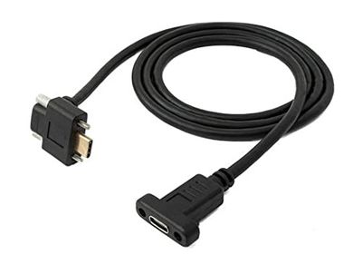 SYSTEM-S Câble USB 3.1 Gen 2 100 W Type C mâle vers Femelle Angle de vis en Noir