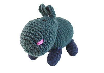 Pupazzo amigurumi ippopotamo in lana acrilica - AA028