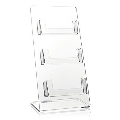Soporte para tarjetas de visita Deluxe con 3 compartimentos en 3 pisos.