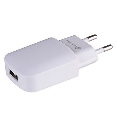 Electraline 70067 USB stroomadapter, voeding, oplader 5V-1A, voor iPhone, iPod, mp3, Samsung, Motorola, Wit