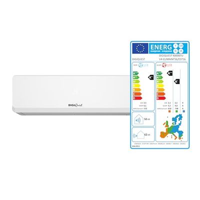 Airconditioning Digiquest Inverter serie V4, CLIMA00056 9000 BTU, R-32, wifi, klasse A++/A+, I Feel, timer, turbo-functie, 3D-luchtstroom, auto-restart, nachtmodus, SEER 6,1, SCOP 5,1
