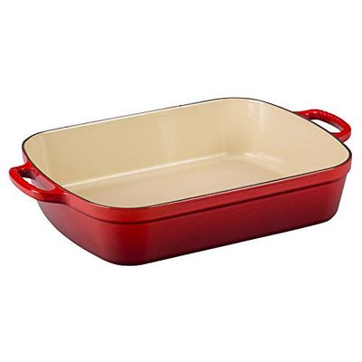 Le Creuset Plat Signature Rectangulaire en Fonte Émaillée, 37 cm, 6,6 L, 4,74 kg, Cerise, 20184370602422