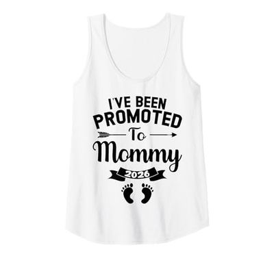 Womens I've Been Promoted To Mommy 2026 Baby Announcement Tank Top