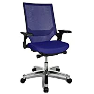 TOPSTAR Chaise de Bureau pivotante - Tissu : (100% Trevira CS) - Pied : Aluminium Poli, Bleu, Taille Unique