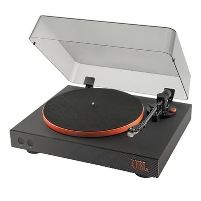 JBL Spinner BT, Hoogwaardige Bluetooth AptX-HD Platenspeler voor Speakers en Koptelefoons, in Zwart/Oranje