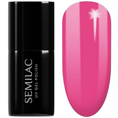 SEMILAC 391 Raspberry Charm Nail UV Gel Polish | Long Lasting and Easy to Apply | Soak off UV/Led | Perfect for Home and Professional Manicure and Pedicure 7 ml