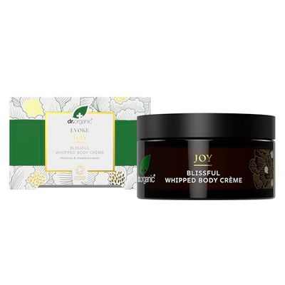 Dr Organic Evoke Joy Blissful Whipped Body Crème, Hydrating Body Cream, 24-Hour Moisturisation, with Mimosa & Meadowsweet, Certified Organic, 200ml