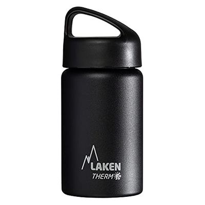 Laken Classic Botella Térmica Acero Inoxidable 18/8 y Doble Pared de Vacío, Unisex adulto, Negro, 350 ml