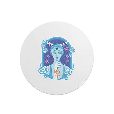 Questo Casa, Ronde digitaal bedrukte muismat, antislip onderkant, voor kantoor en thuis, diameter: 22 cm